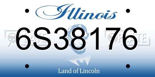 6S38176 Illinois License Plate