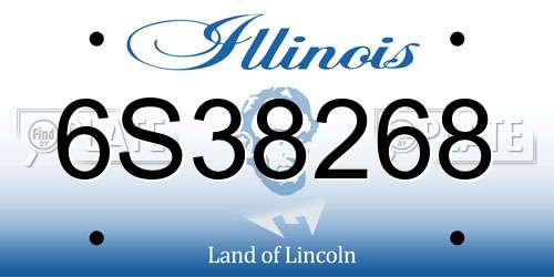 6S38268 Illinois License Plate