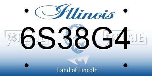 6S38G4 Illinois License Plate