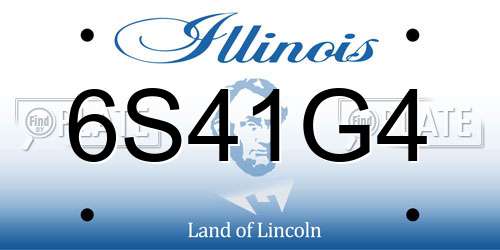 6S41G4 Illinois License Plate
