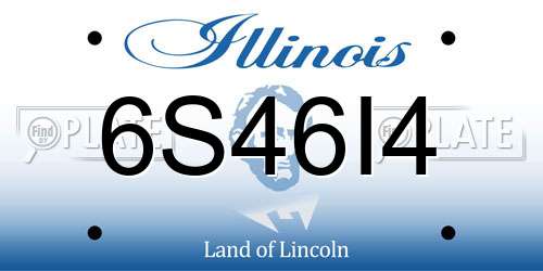 6S46I4 Illinois License Plate