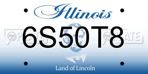 6S50T8 Illinois License Plate