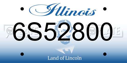 6S52800 Illinois License Plate
