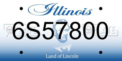 6S57800 Illinois License Plate