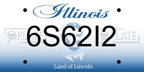 6S62I2 Illinois License Plate