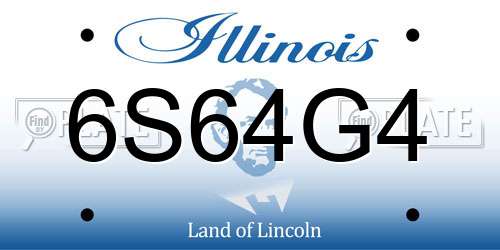 6S64G4 Illinois License Plate