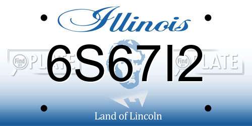 6S67I2 Illinois License Plate