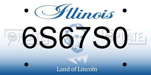 6S67S0 Illinois License Plate