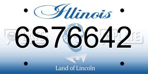 6S76642 Illinois License Plate