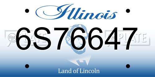 6S76647 Illinois License Plate