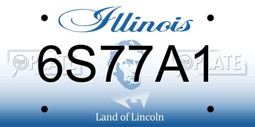 6S77A1 Illinois License Plate