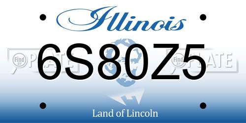 6S80Z5 Illinois License Plate