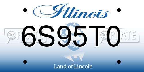 6S95T0 Illinois License Plate