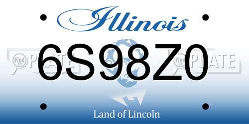 6S98Z0 Illinois License Plate
