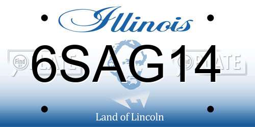 6SAG14 Illinois License Plate