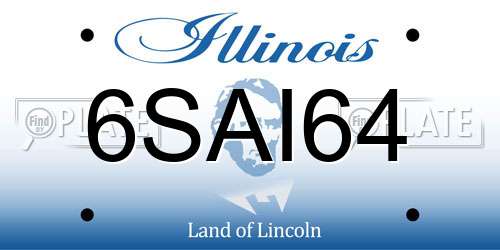6SAI64 Illinois License Plate