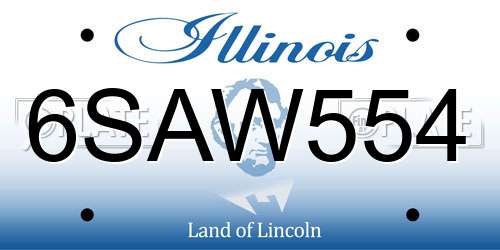 6SAW554 Illinois License Plate