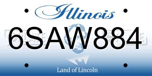 6SAW884 Illinois License Plate