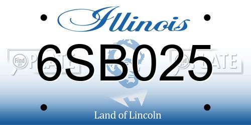 6SB025 Illinois License Plate