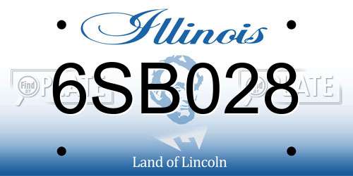6SB028 Illinois License Plate