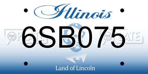 6SB075 Illinois License Plate