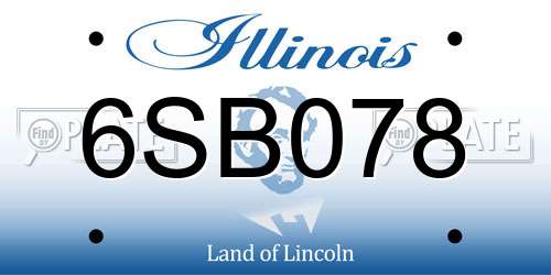 6SB078 Illinois License Plate