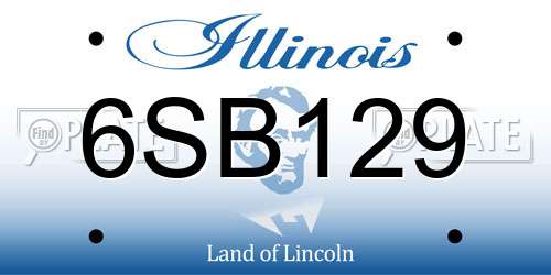 6SB129 Illinois License Plate