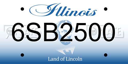 6SB2500 Illinois License Plate