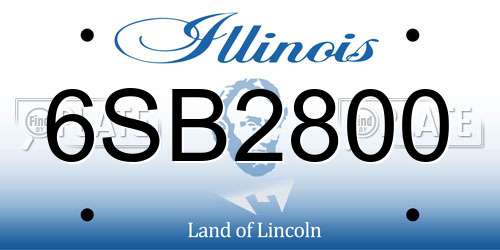6SB2800 Illinois License Plate
