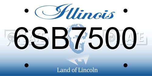 6SB7500 Illinois License Plate