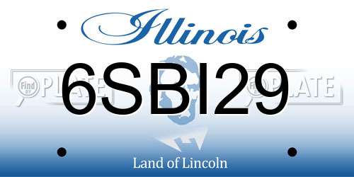 6SBI29 Illinois License Plate