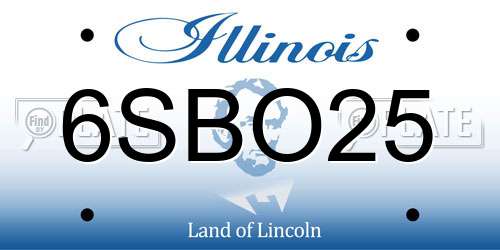 6SBO25 Illinois License Plate