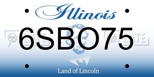 6SBO75 Illinois License Plate