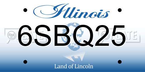 6SBQ25 Illinois License Plate