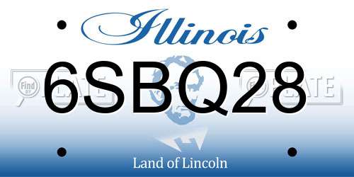 6SBQ28 Illinois License Plate