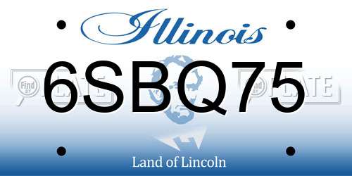 6SBQ75 Illinois License Plate