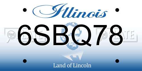 6SBQ78 Illinois License Plate