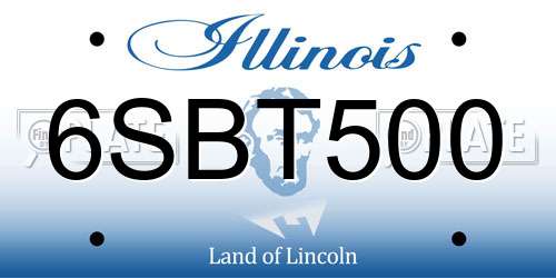 6SBT500 Illinois License Plate