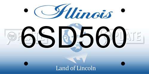 6SD560 Illinois License Plate