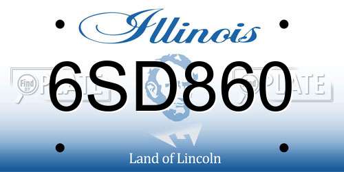 6SD860 Illinois License Plate