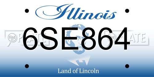 6SE864 Illinois License Plate