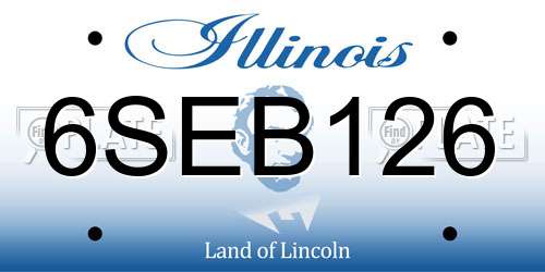 6SEB126 Illinois License Plate