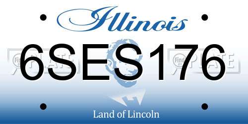 6SES176 Illinois License Plate