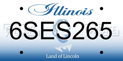 6SES265 Illinois License Plate