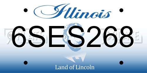 6SES268 Illinois License Plate