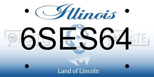 6SES64 Illinois License Plate