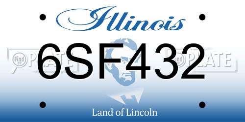 6SF432 Illinois License Plate