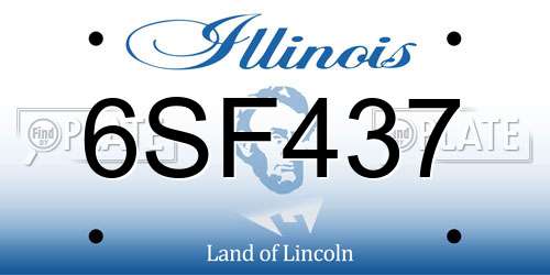 6SF437 Illinois License Plate