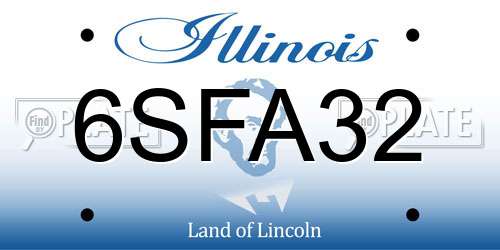6SFA32 Illinois License Plate