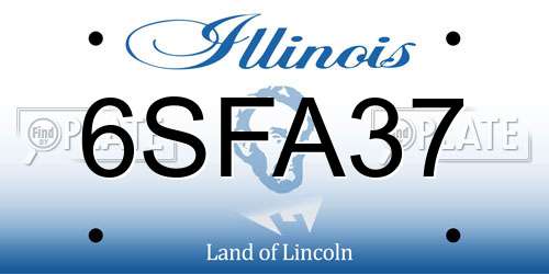6SFA37 Illinois License Plate